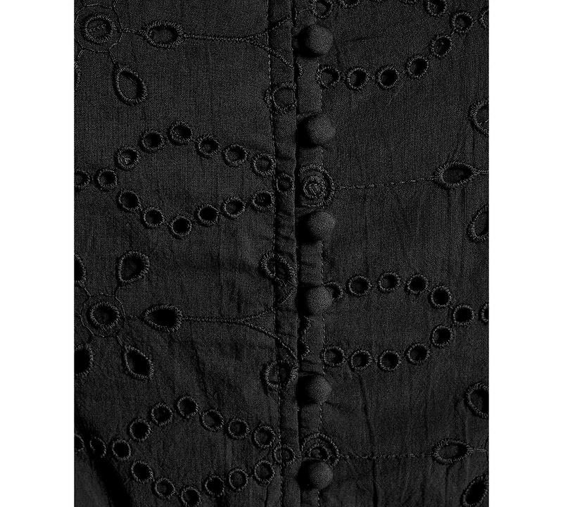 Bcbg Women's Eyelet Detail Sleeveless Square Neck Peplum Top
