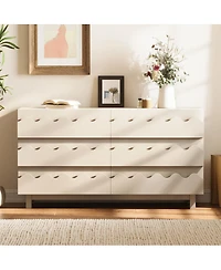 Streamdale Furniture 60" 6-Drawer Wave Front Dresser and Tv Stand