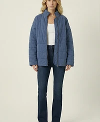 Modenaire Women's Quilted Fleece Long Sleeve Jacket