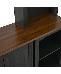 Streamdale Furniture 3-Piece Farmhouse Tv Stand Set with Curved Side Cabinets for TVs Up to 70