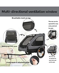 Streamdale Furniture Pet Bike Trailer for Small and Medium Dogs, Foldable with Quick Release Wheels