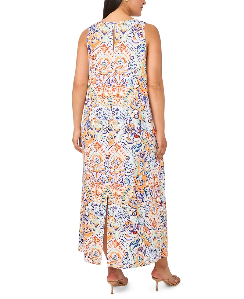 Msk Plus Size Sleeveless Round Neck Maxi Dress