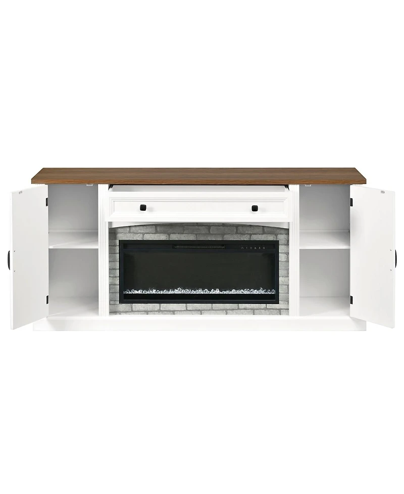Streamdale Furniture Farmhouse Electric Fireplace Tv Stand for TVs up to 70"
