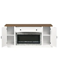 Streamdale Furniture Farmhouse Electric Fireplace Tv Stand for TVs up to 70"