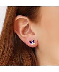 The Lovery Lapis Cz Butterfly Stud Earrings 14K Gold-Plated Sterling Silver