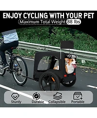 Streamdale Furniture Heavy Duty Collapsible Pet Bike Trailer with All-Terrain Wheels