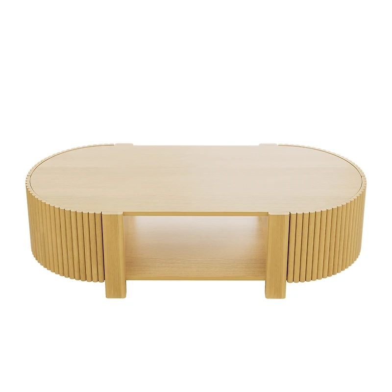 Streamdale Furniture 3-Piece Solid Rubberwood Coffee and Side Table Set