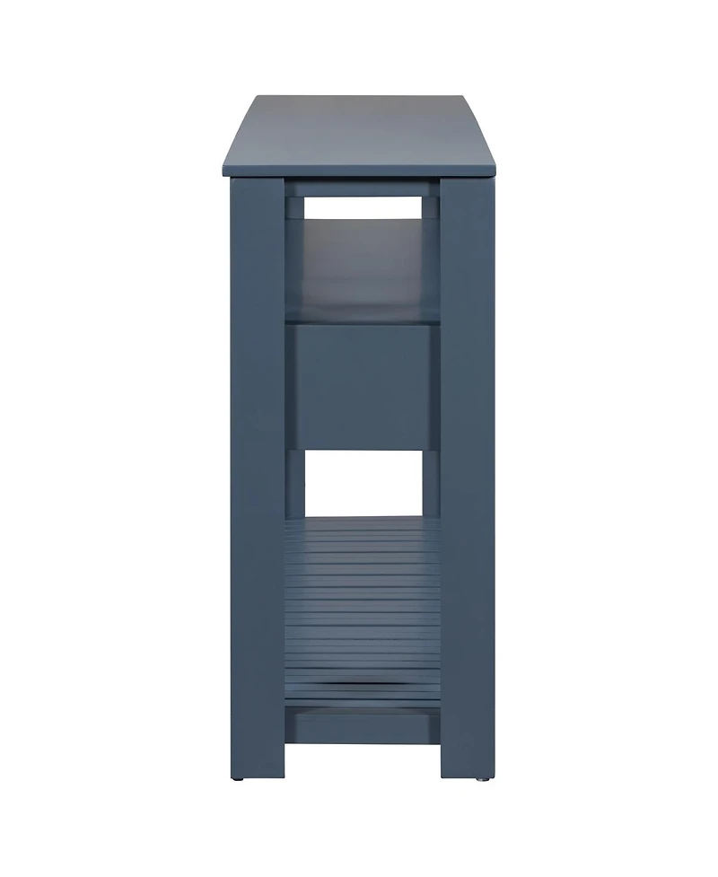 Streamdale Furniture 61.5'' Large 4-Drawer Console Table with 3-Tier Open Shelves