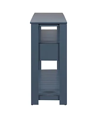 Streamdale Furniture 61.5'' Large 4-Drawer Console Table with 3-Tier Open Shelves