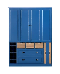Streamdale Furniture Farmhouse 71''H Large Kitchen Pantry with 4 Foldable Doors and Power Outlet