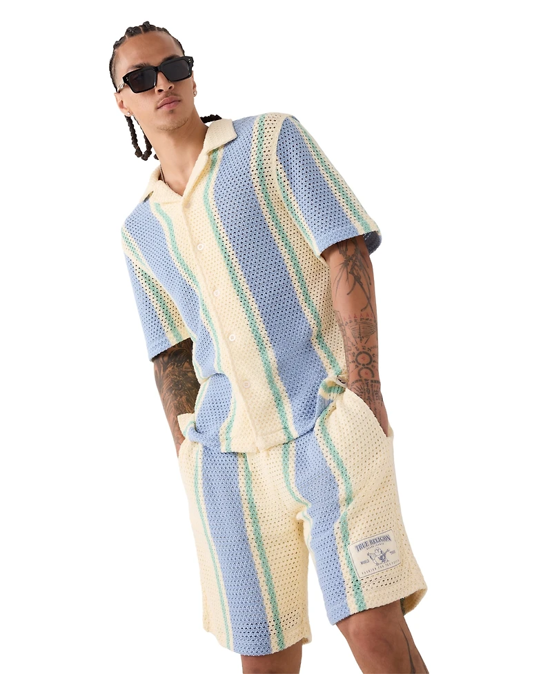 True Religion Men's Knit Stripe Short