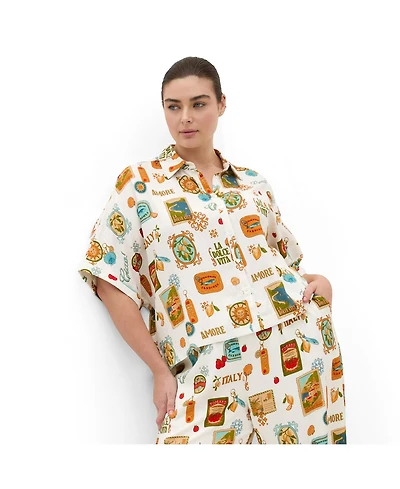 City Chic Women's Amore Print Shirt