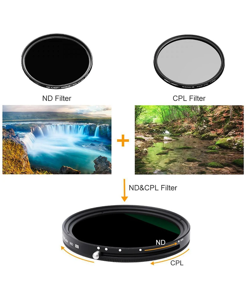 KandF Concept 55mm Super Slim Multi-Coating Variable ND8-ND2000 Filter