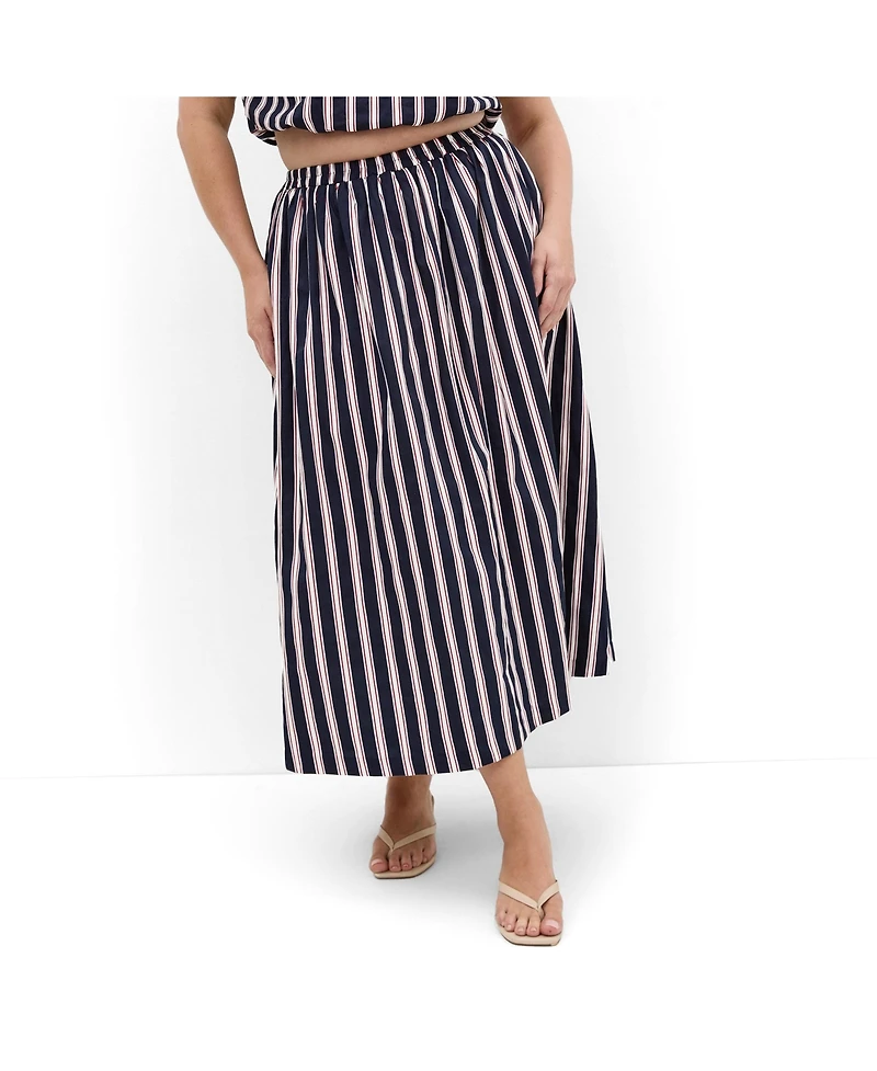 City Chic Women's Holiday Bloom Print Midi Skirt