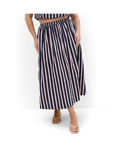 City Chic Women's Holiday Bloom Print Midi Skirt