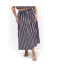 City Chic Women's Holiday Bloom Print Midi Skirt