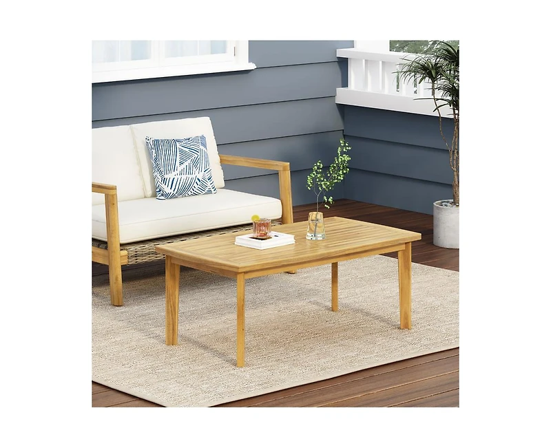 sumyeg Outdoor Acacia Wood Rectangular Coffee Table
