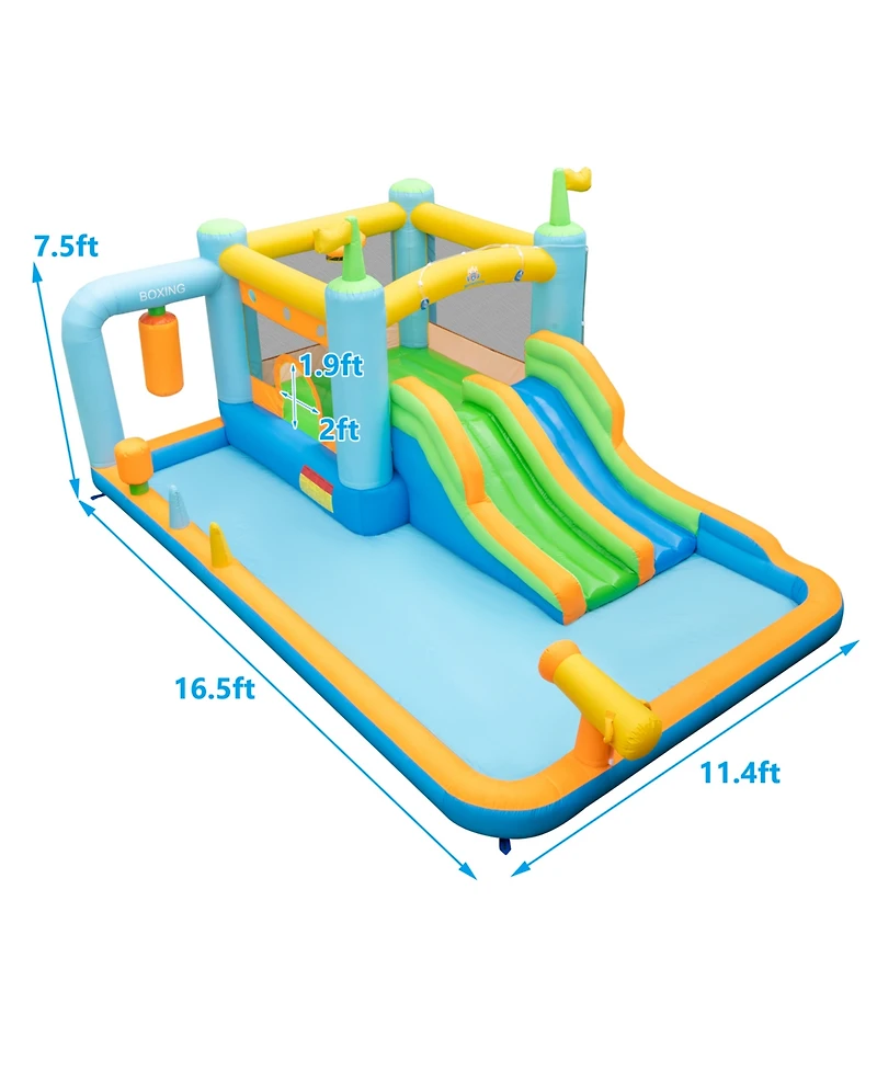 Sugift Giant Inflatable Water Slide with Dual Slides and Splash Pool (No Blower)
