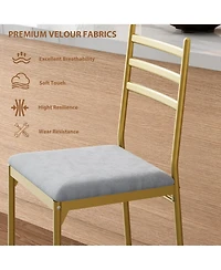 homfan Set of 4 Modern Counter Height Bar Stools with Thick Pu Leather Cushion - Curved Back, Waterproof Metal Dining Chairs