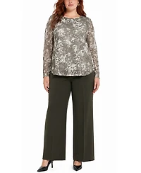 Coin 1804 Plus Python Mesh Scoop Neck Top
