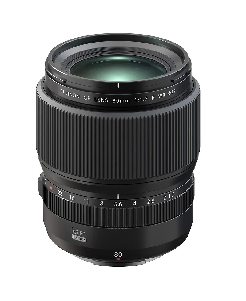 Fujinon Gf 80mm f/1.7 R Wr Lens, Black, Bundle with Tiffen 77mm Uv and Cpl Filters