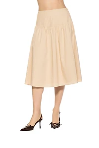 Alexia Admor Women's Esme Pintuck Waist Full Poplin Skirt