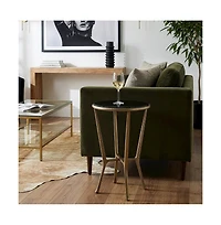 Butler Specialty Ivy 15.5 in. W Round Metal and Granite Side Table