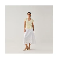 Reistor Women's The Deep V Neck Top Butter Lemon