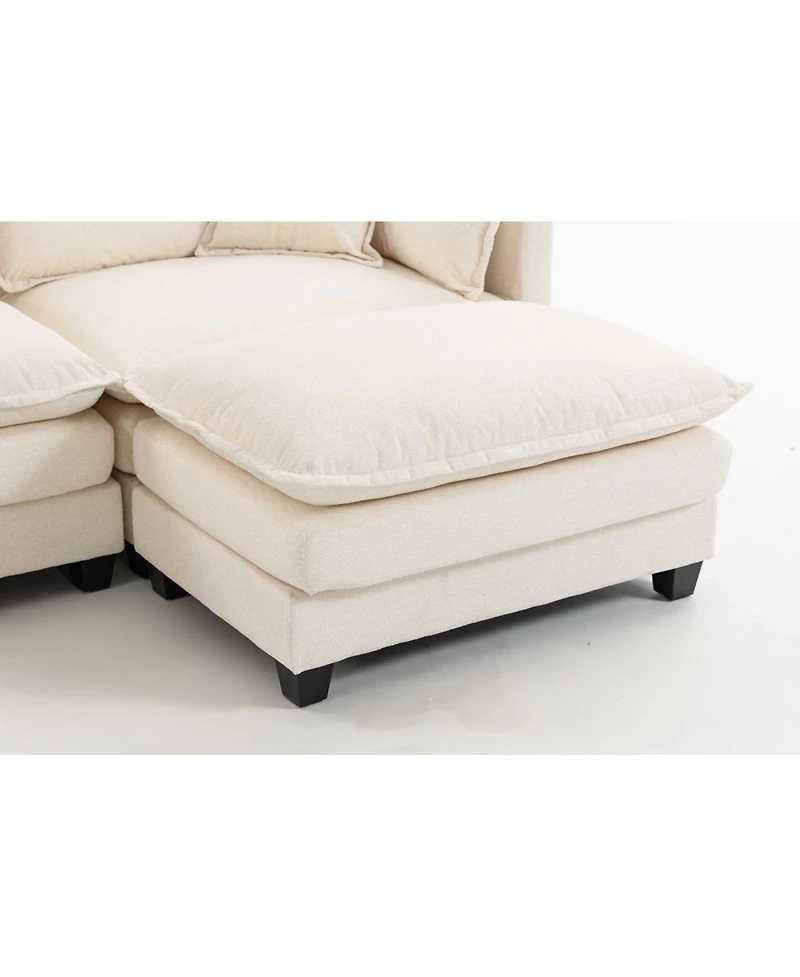 Streamdale Furniture Faux Leather Chesterfield Sofa with Nailhead Trim and 2 Pillows