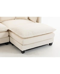 Streamdale Furniture Faux Leather Chesterfield Sofa with Nailhead Trim and 2 Pillows