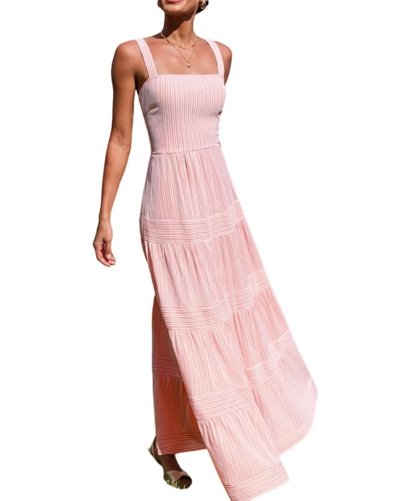 Cupshe Women's Not Sorry Striped Maxi Beach Dress