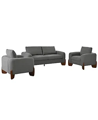 Streamdale Furniture 3-Piece Modern Boucle Sofa Set: 1 Loveseat and 2 Armchairs