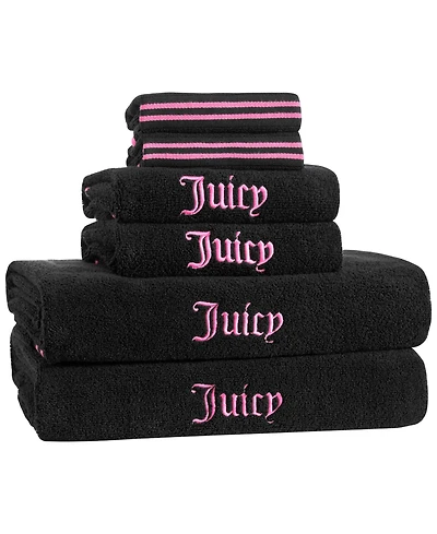 Juicy Couture Neon Border Cotton 6-Pc. Bath Towel Set