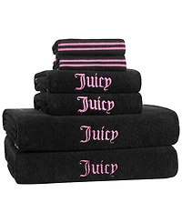 Juicy Couture Neon Border Cotton 6-Pc. Bath Towel Set