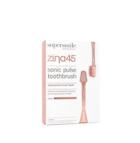 Supersmile Zina45 Sonic Pulse Toothbrush Chrome Replacement Heads 2 pack