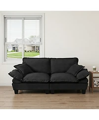 Streamdale Furniture Chenille Sailboat 2-Seater Modular Loveseat with Curved Armrests