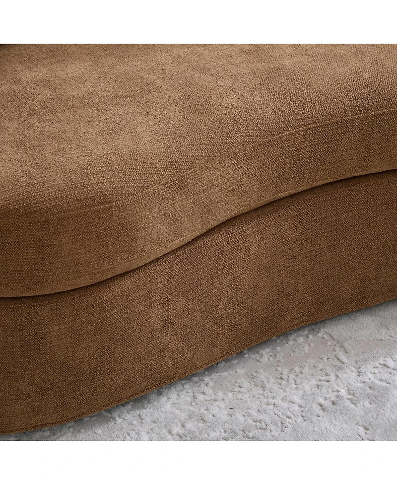 Streamdale Furniture Wide Modern Curved Plush Chenille Sofa with 4 Removable Cushions