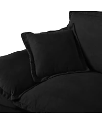Streamdale Furniture Modular U-Shape Cloud Sectional Sofa with 2 Ottomans and Pillows