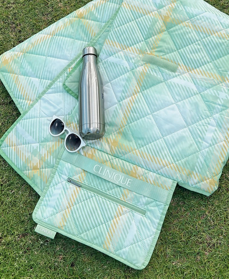 Free limited-edition picnic blanket with any $55 Clinique purchase.