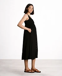Nom Maternity Ribbed Modal Henley Dress