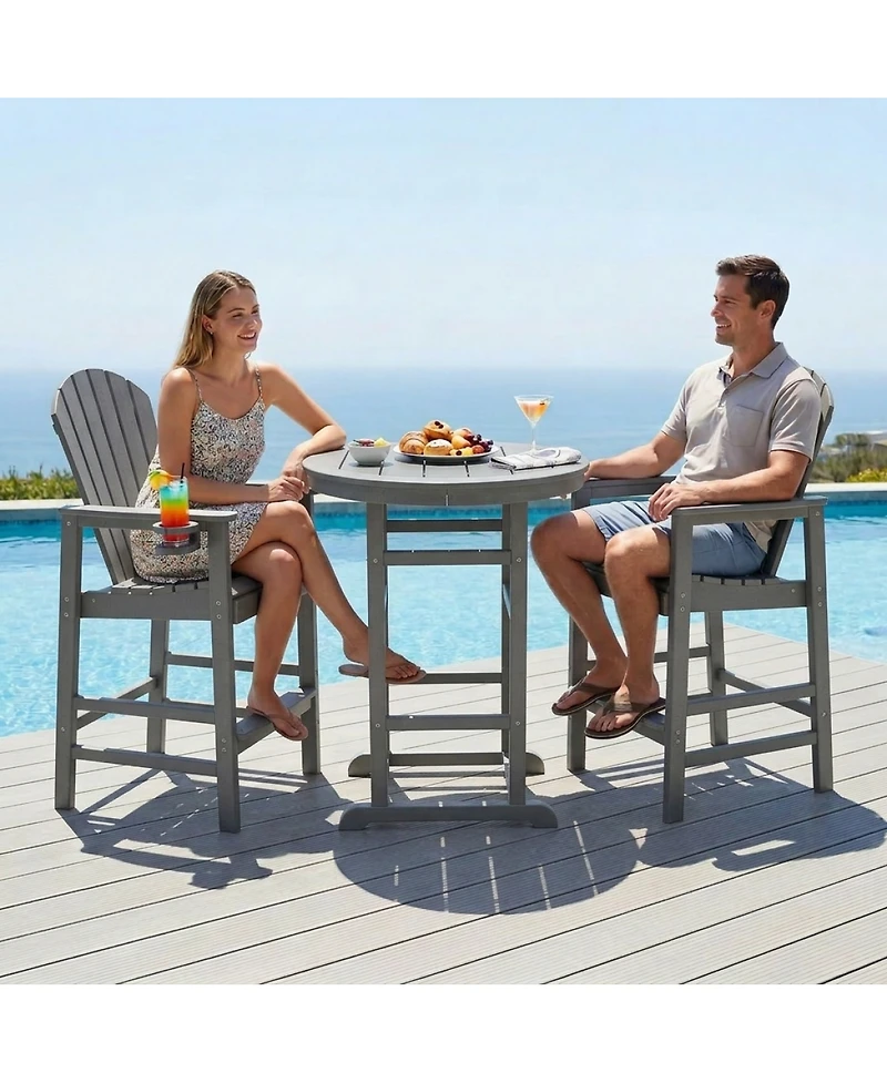 Streamdale Furniture 3-Piece Hdpe Indoor/Outdoor Bar Height Bistro Set