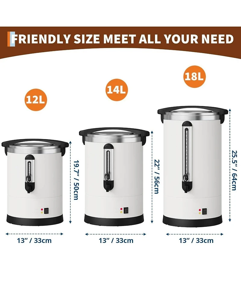 gaomon 18L Double Wall Commerical Coffee Urn, Hot Coffee Dispenser, for Wedding, Buffet, Catering, Events