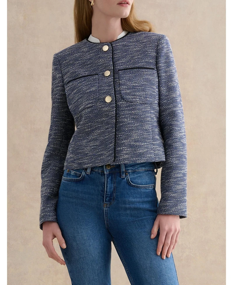 Hobbs London Women's Aleena Cropped Textured Jacket