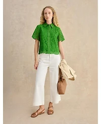 Hobbs London Women's Caroline Short Sleeve Loose Fit Shirt