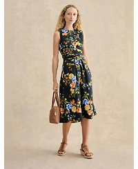 Hobbs London Women's Twitchill Sleeveless Printed Midi Dress