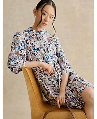 Hobbs London Women's Hope 3/4 Sleeve Tie Waist Mini Dress
