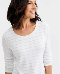Style & Co Women's Printed Long-Sleeve Scoop-Neck Top, Macy's Exclusive