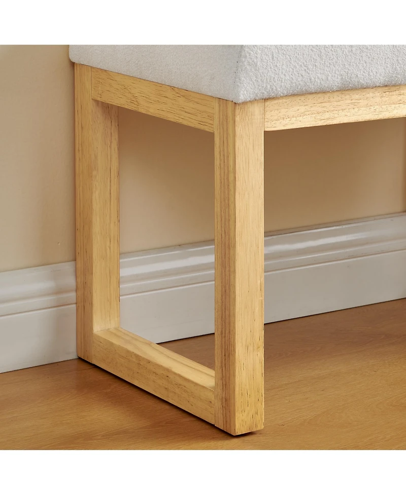 flynama Beige Wooden Shoe Changing Bench