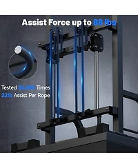 Fed Fitness 440LBS Assisted Pull Up Power Tower, Adjustable Resistance Dip Station with 2-in-1 Backrest, Multi-Function Strength Training Equipment