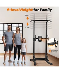 Fed Fitness 400LBS Power Tower, 10-in-1 Adjustable Pull Up Dip Station, Multi-Function Home Gym Strength Training Equipment